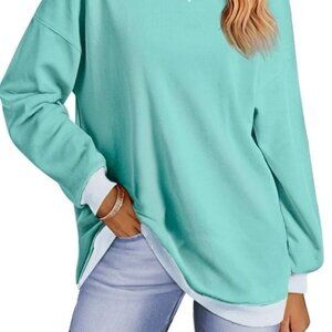 Fantaslook Color Block Sweatshirt - Lake Green